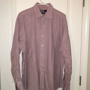 Red French Cuff Philip Polo Ralph Lauren Shirt L